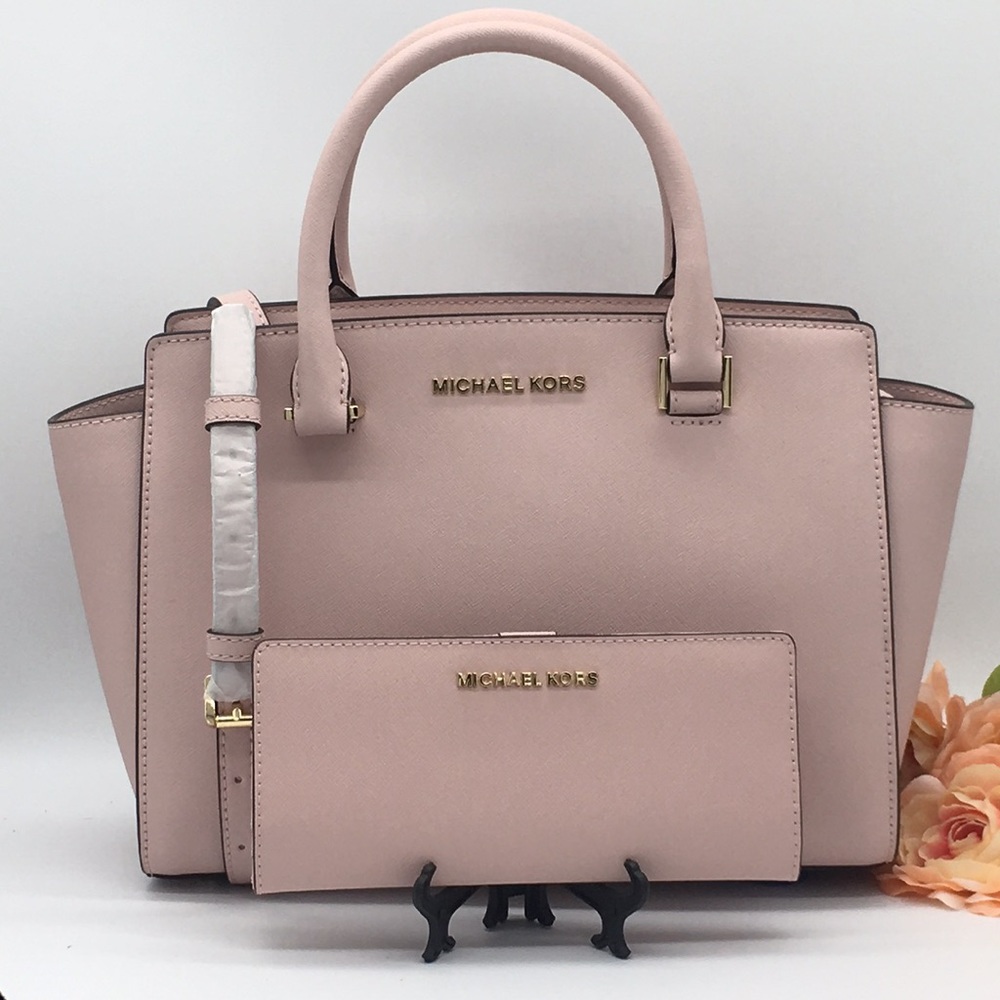 MICHAEL KORS SELMA MD TZ SATCHEL & SLIM WALLET SET - Picture 2 of 8